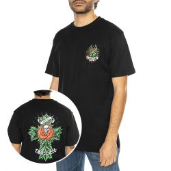 Santa Cruz-Dressen Rose Cross Black - Maglietta Girocollo Uomo Nera