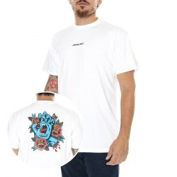 Santa Cruz-Screaming Flash Center T-Shirt White - Maglietta Girocollo Uomo Bianca