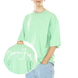 SEAN JOHN-M' SJ Script Logo Backprint Peached Tee Green - Maglietta Girocollo Uomo Verde
