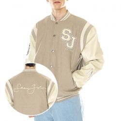 SEAN JOHN-M' SJ Script Logo College Jacket Sand / Light Sand - Giacca Uomo Beige / Multicolore