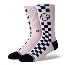 STANCE-Harley Side Check Brown Socks-A556A20HAS