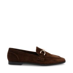 Steve Madden-Carrine Brown Sued Flat Shoes-SMSCARRINE-BRO