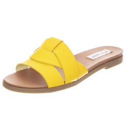 Steve Madden-Delaney Yellow Leather Sandals-SMDELA03S1