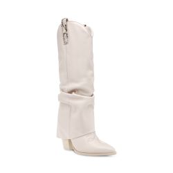 Steve Madden-Lassy Bone Leath - Stivali Donna Bianchi
