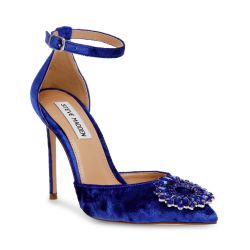 Steve Madden-Reminisce Blue Velvet Shoes
