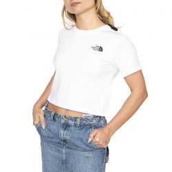 The North Face-Women’s Simple Dome Cropped Slim Tee - Maglietta Girocollo Donna Bianca