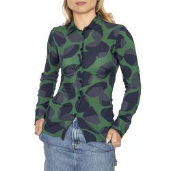 THINKING-Blusa Ecovero Katha Verde Foglia - Camicia Donna Verde