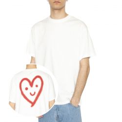 THINKING-Cutre Heart Aaron Tee White - Maglietta Girocollo Uomo Bianca