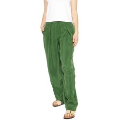 THINKING-Pantaloni verdi Cirila in Cupro con pinces larghe - Pantaloni Donna Verdi