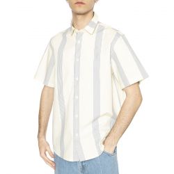 THINKING-Persian Stripes Tom Shirt Ecru - Camicia Maniche Corte Uomo Multicolore