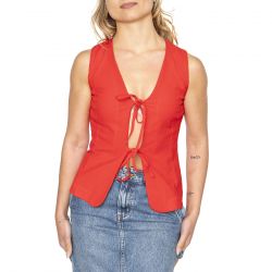 THINKING-Red Bows Elise Top - Top Donna Rosso