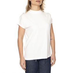 THINKING-White Volta Tee White - Maglietta Girocollo Donna Bianca