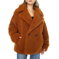Ugg-Gertrude Short Teddy Coat Hardwood - Giacca Donna Marrone