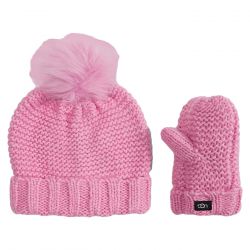 Ugg-Infant Knit Set Rose Quartz Hat and Gloves-UGA20124-RSQ