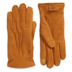 Ugg-M' 3 Point Leather Gloves Chestnut - Guanti in Pelle Marroni-UGA18833-CHE