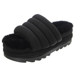 Ugg-W' Puft Slide Black Sandals-UGSPUFTSLBK1126377W