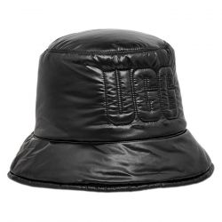Ugg-W AW Quilted Logo Bucket Hat Neon Black - Cappello da Pescatore Nero-UGA21628-BLK