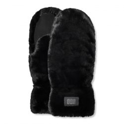 Ugg-W Quilted Faux Fur Mitten Black Gloves-UGA21635-BLK