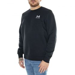 UNDER ARMOUR-UA Essential Fleece Crew Black Sweat - Felpa Girocollo Uomo Nera