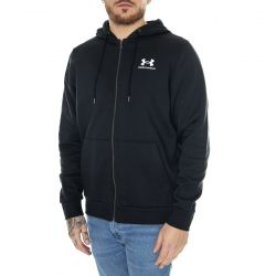UNDER ARMOUR-UA Rival Fleece Fz Hoodie Black Sweat - Felpa con Cappuccio e Zip Uomo Nera