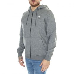 UNDER ARMOUR-UA Rival Fleece Fz Hoodie Grey Sweat - Felpa con Cappuccio e Zip Uomo Grigia