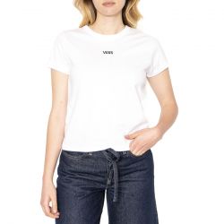 Vans-Basic Mini SS White - Maglietta Girocollo Donna Bianca
