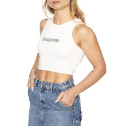Vans-Blur Fitted Crop Tank Marshmallow - Top Donna Bianco