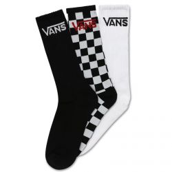 Vans-Classic Three-Pack Crew-Socks - (6.5-9) - Black / Checkerboard - Set da Tre Paia di Calzini Multicolore-VN000XRZ95Y1