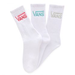 Vans-Wm Classic Crew 6.5-10 3-PK LINT White Socks