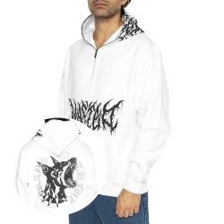 WASTED PARIS-Blitz Full Zip Hoodie White - Felpa con Cappuccio e Zip Uomo Bianca