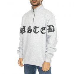 WASTED PARIS-Funnel Chad Ash Grey - Felpa Mezzocollo Uomo Grigia