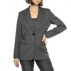 WILD PONY-Blazer de traje raya diplomática gris - Giacca Donna Grigia