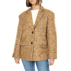 WILD PONY-Blazer Oversize Tweed Marrón - Giacca Donna Marrone