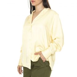 WILD PONY-Camisa fluida satinada amarilla Yellow Shirt - Camicia Donna Gialla 