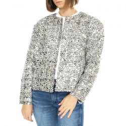 WILD PONY-Chaqueta Tweed con Lentejuelas Plateada - Giacca Donna Argento
