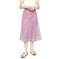 WILD PONY-Falda midi cuadros rosa - Gonna Rosa