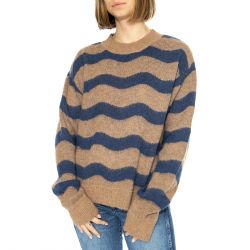 WILD PONY-Jersey Rayas Beige y Azul - Maglione Donna Multicolore