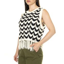 WILD PONY-Top punto con flecos Zigzag 