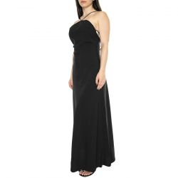 WILD PONY-Vestido Largo Halter Negro