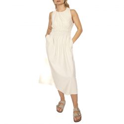 WILD PONY-Vestido midi lino blanco - Abito Donna Beige