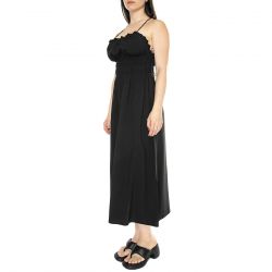 WILD PONY-Vestido Midi Satinado Tirantes Negro