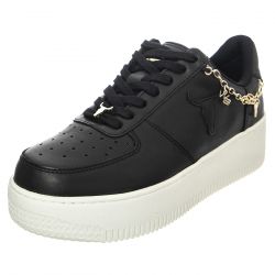 Windsor Smith-W' Roses Black Gold White Lace-Up Low-Profile Shoes-WSPROSES-BLKGLD