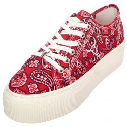 Windsor Smith-Womens Ruby Bandana Shoes - Red - Scarpe Stringate Profilo Basso Donna Rosse-WSPRUBY-REDB