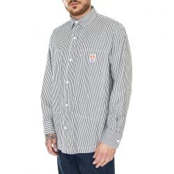 WRANGLER-Casey Workshirt hickory Stripe Blue - Camicia Uomo Blu / Multi