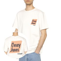 WRANGLER-CJ Graphic Tee Vintage White - Maglietta Girocollo Uomo Bianca