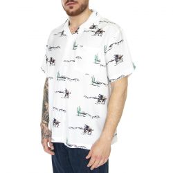 WRANGLER-Non Pkt Resort Shirt Worn In White - Camicia Maniche Corte Uomo Bianca