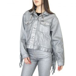 WRANGLER-Souvenir Fringe Jacket Silver Relic - Giacca Estiva Donna Argento