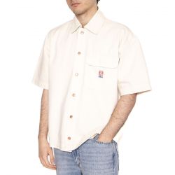 WRANGLER-SS CJ Overshirt Ecru - Camicia Maniche Corte Uomo Bianca