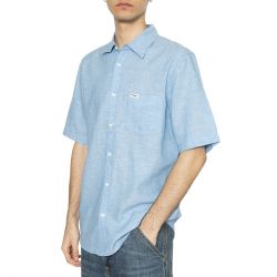 WRANGLER-SS Shirt Pacific Blue - Camicia Maniche Corte Uomo Multicolore