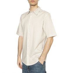 WRANGLER-SS Shirt Tan Stripe - Camicia Maniche Corte Uomo Multicolore